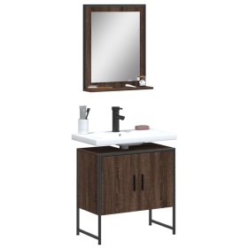 Set de muebles de baño 2 pzas madera de ingeniería marrón