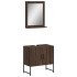 Set de muebles de baño 2 pzas madera de ingeniería marrón