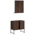 Set de muebles de baño 2 pzas madera de ingeniería marrón
