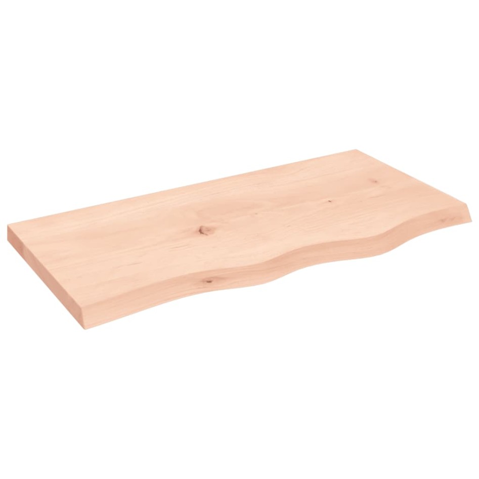 Estante de pared madera maciza roble sin tratar 80x40x(2-4)