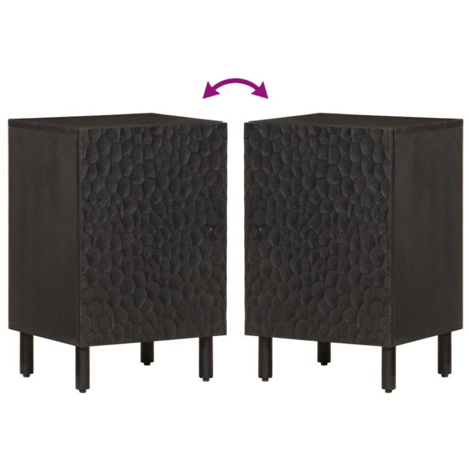 Mueble de baño de madera maciza de mango negro 38x33x58