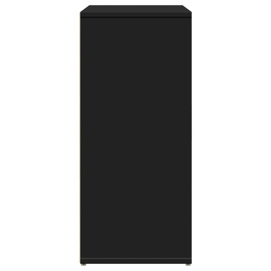 Aparador de madera de ingeniería negro 60x31x70