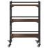 Carrito de cocina madera ingeniería marrón roble 50x35x75,5