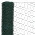 Alambrada de gallinero acero revestimiento PVC verde 25x1,5