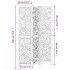 Biombo separador de 3 paneles madera maciza Paulownia