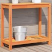 Mesa de plantación y estante madera maciza marrón 82,5x35x75 cm