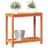 Mesa de plantación y estante madera maciza marrón 82,5x35x75
