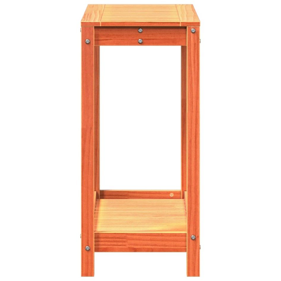 Mesa de plantación y estante madera maciza marrón 82,5x35x75