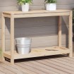 Mesa de plantación con estante madera maciza pino 108x35x75 cm