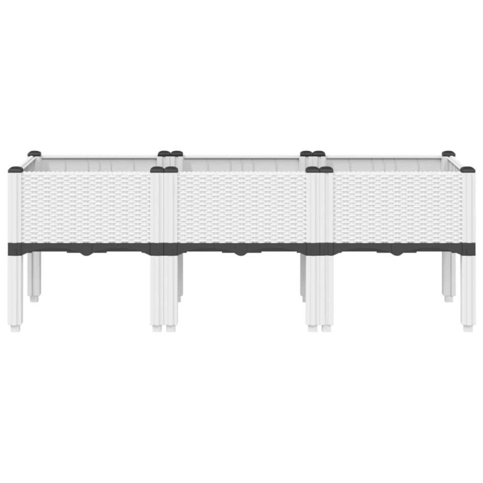 Jardinera con patas PP blanco 120x40x42