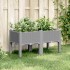 Jardinera con patas PP gris claro 80x40x42