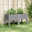 Jardinera con patas PP gris claro 80x40x42 cm