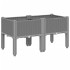 Jardinera con patas PP gris claro 80x40x42
