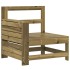Sofá de jardín con reposabrazo mesa auxiliar madera