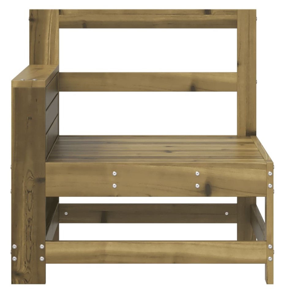 Sofá de jardín con reposabrazo mesa auxiliar madera