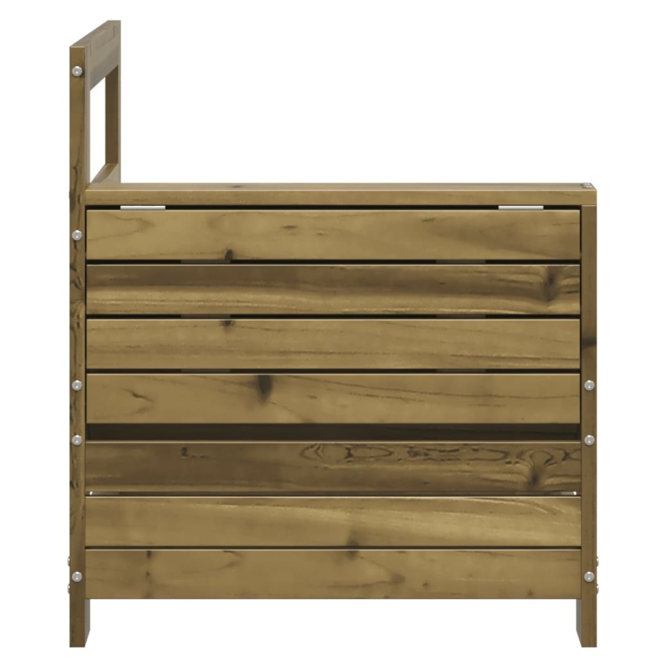 Sofá de jardín con reposabrazo mesa auxiliar madera