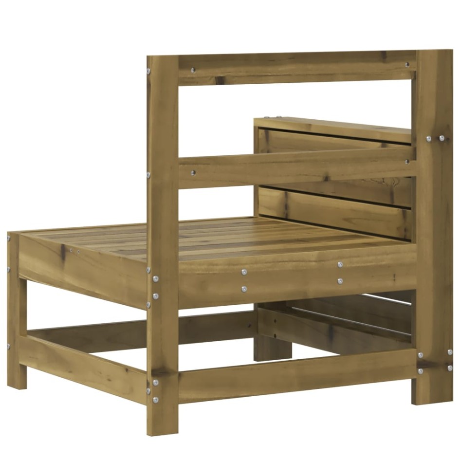 Sofá de jardín con reposabrazo mesa auxiliar madera