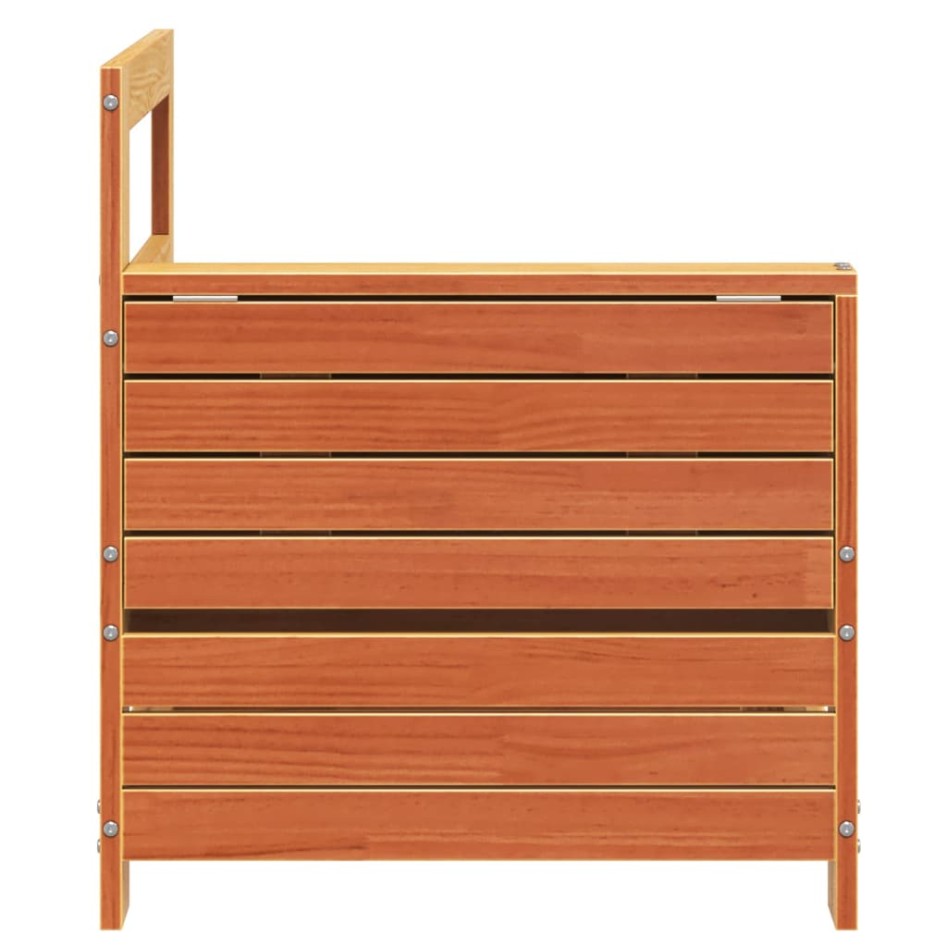 Sofá de jardín con reposabrazo mesa auxiliar madera pino