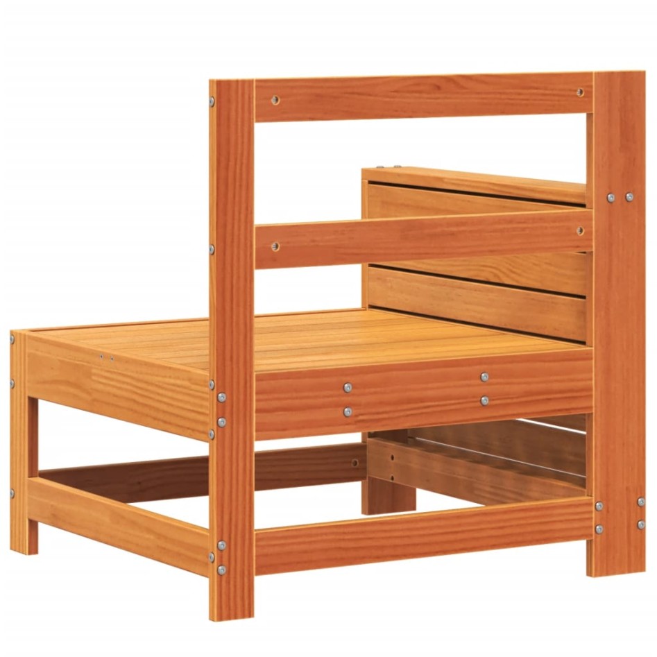 Sofá de jardín con reposabrazo mesa auxiliar madera pino