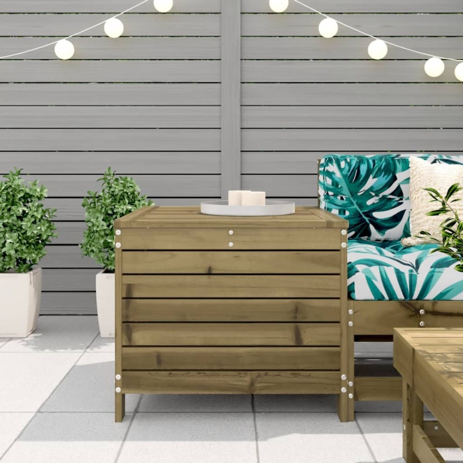 Taburete de jardín madera de pino impregnada 62x63,5x53,5