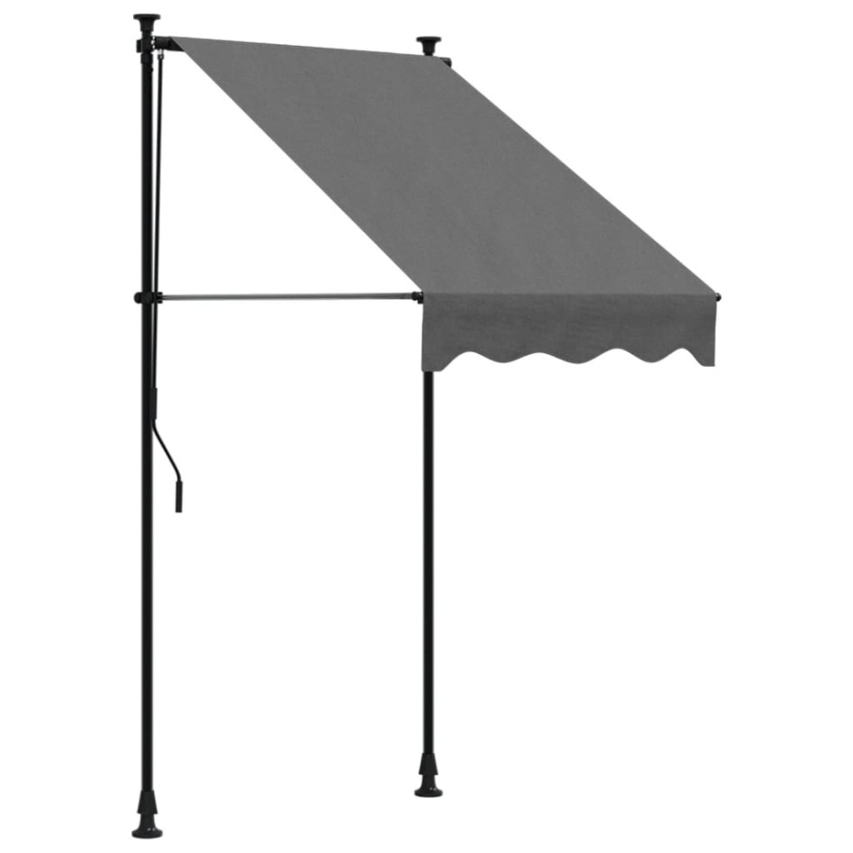 Toldo retráctil de tela y acero gris antracita 100x150