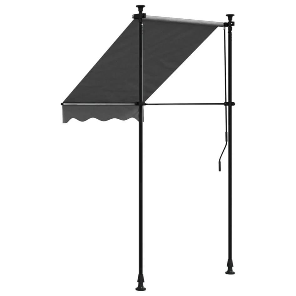 Toldo retráctil de tela y acero gris antracita 100x150