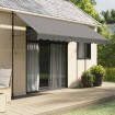 Toldo retráctil de tela y acero gris antracita 350x150 cm