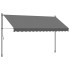 Toldo retráctil de tela y acero gris antracita 350x150