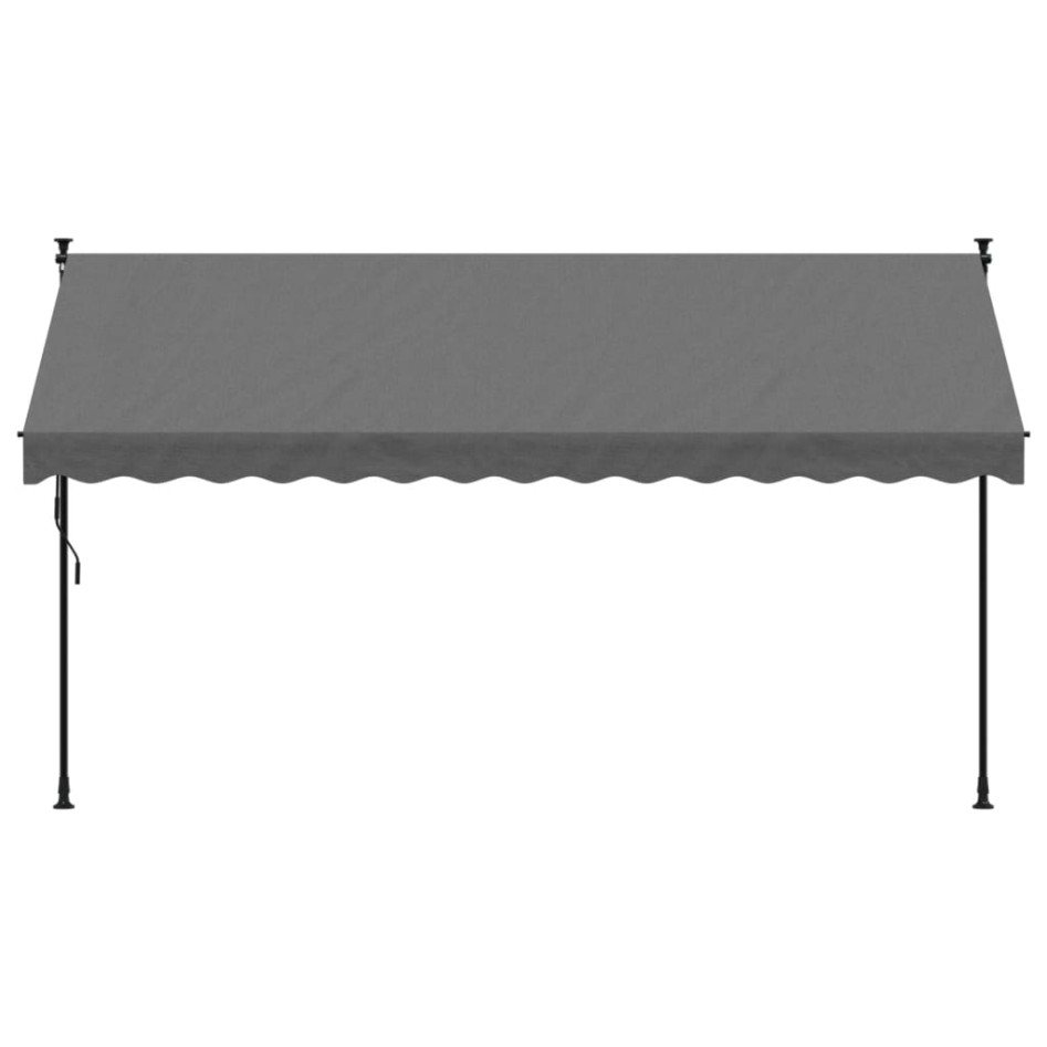 Toldo retráctil de tela y acero gris antracita 350x150