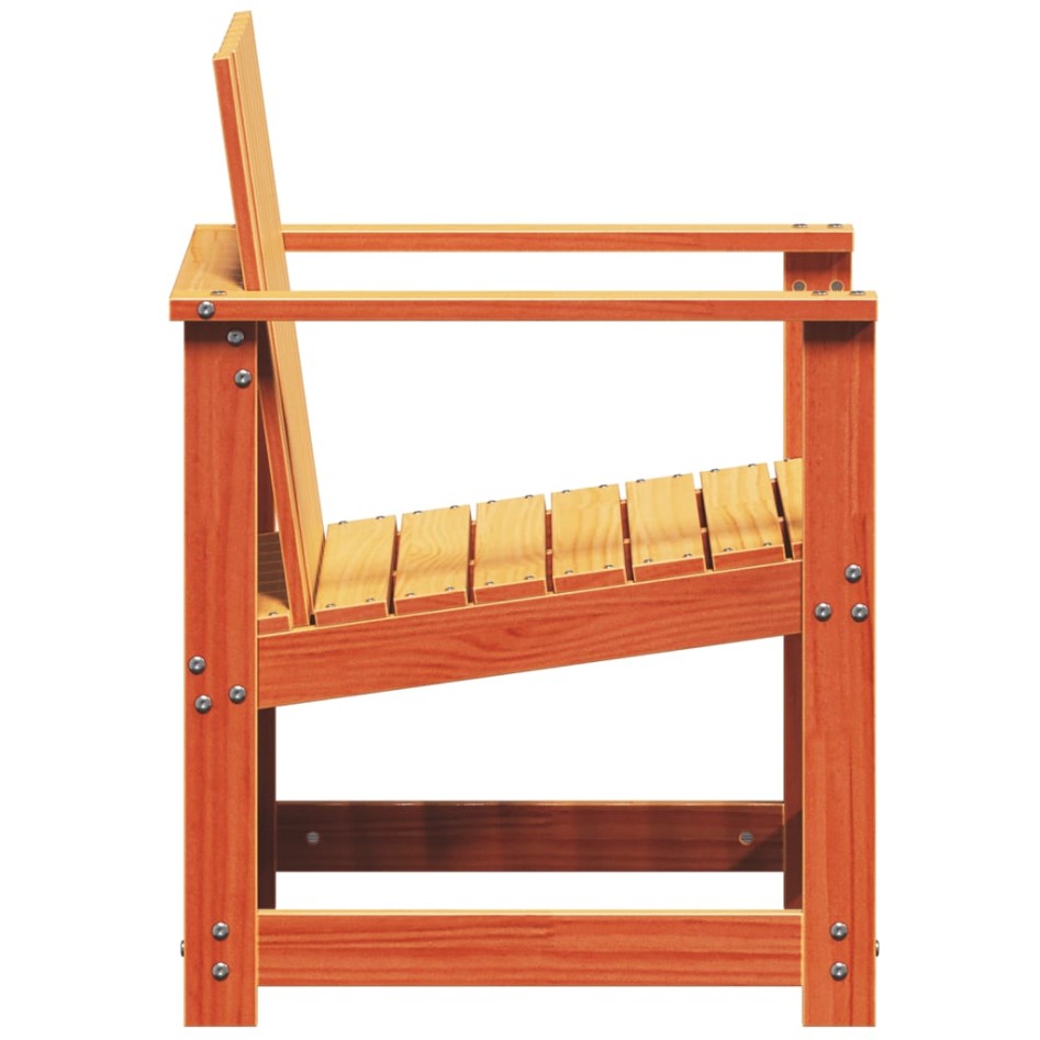 Silla de jardín madera maciza de pino marrón cera 62x56x77