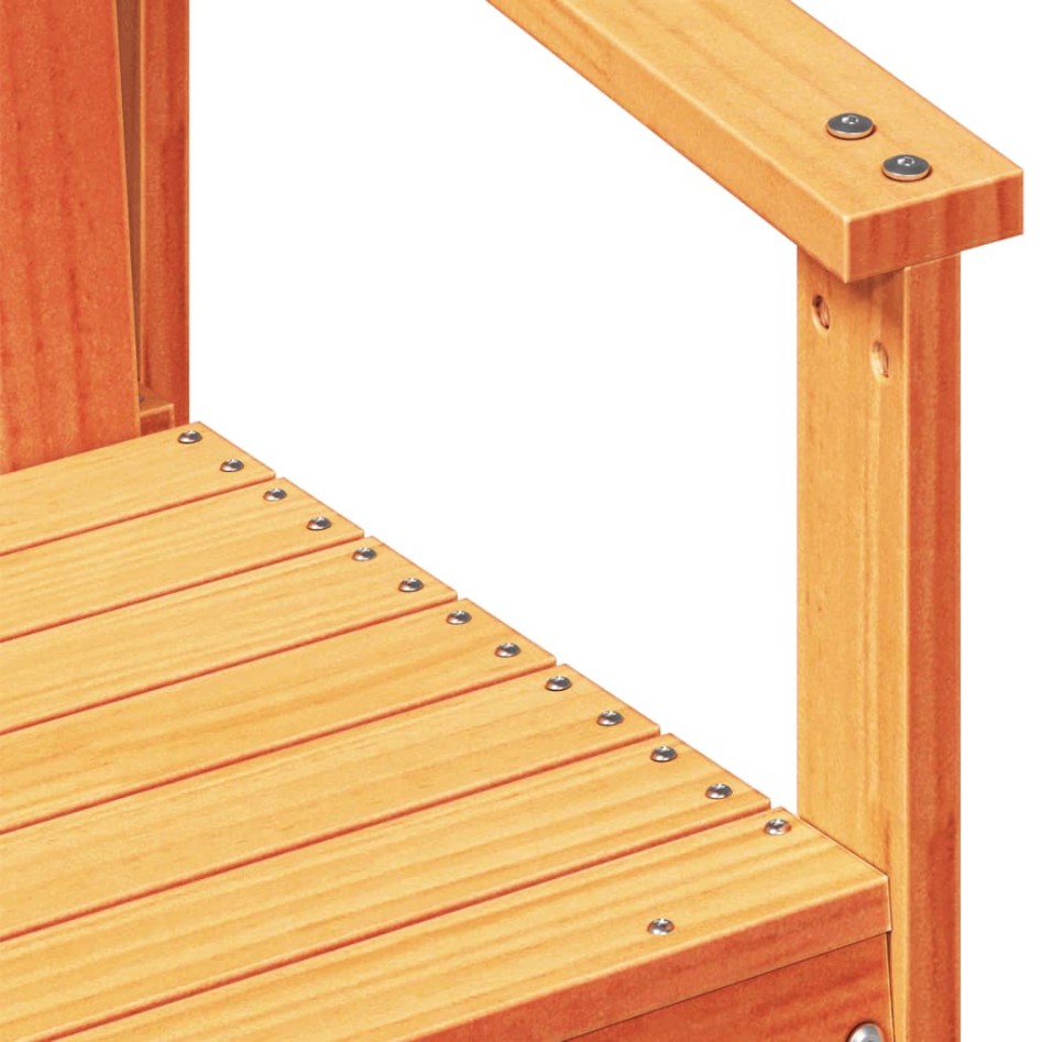 Silla de jardín madera maciza de pino marrón cera 62x56x77