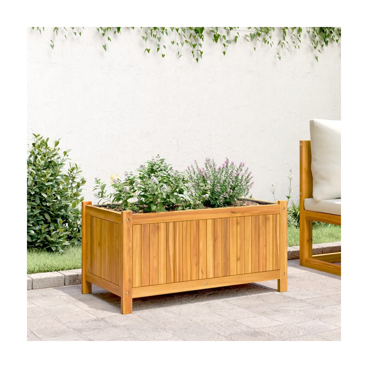 Jardineras Exterior Maison Exclusive - Tablero De Mesa Ovalado Madera  Maciza De Acacia 100x40x3 8 Cm 92825391 Maceta Rectangular Grande, image size:1200x1200