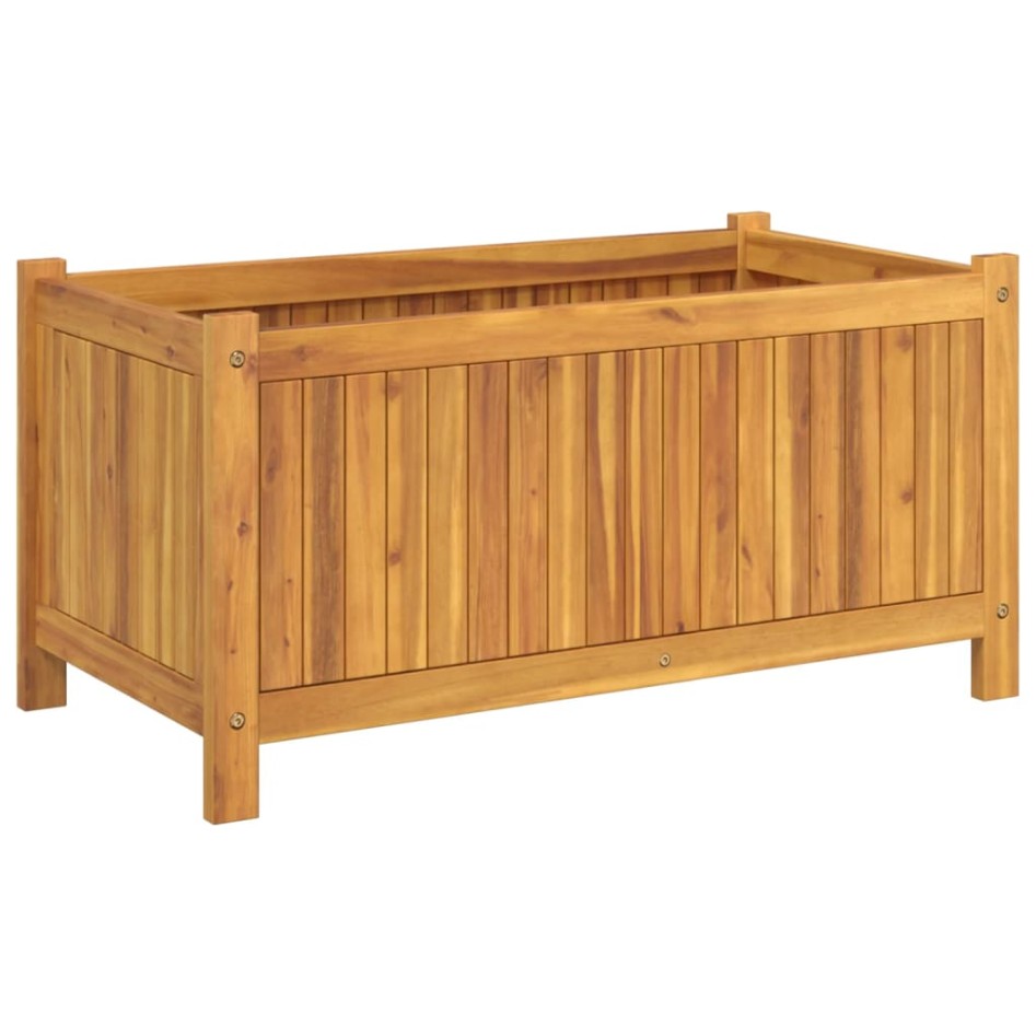 Jardinera con forro madera maciza de acacia 80x42x40
