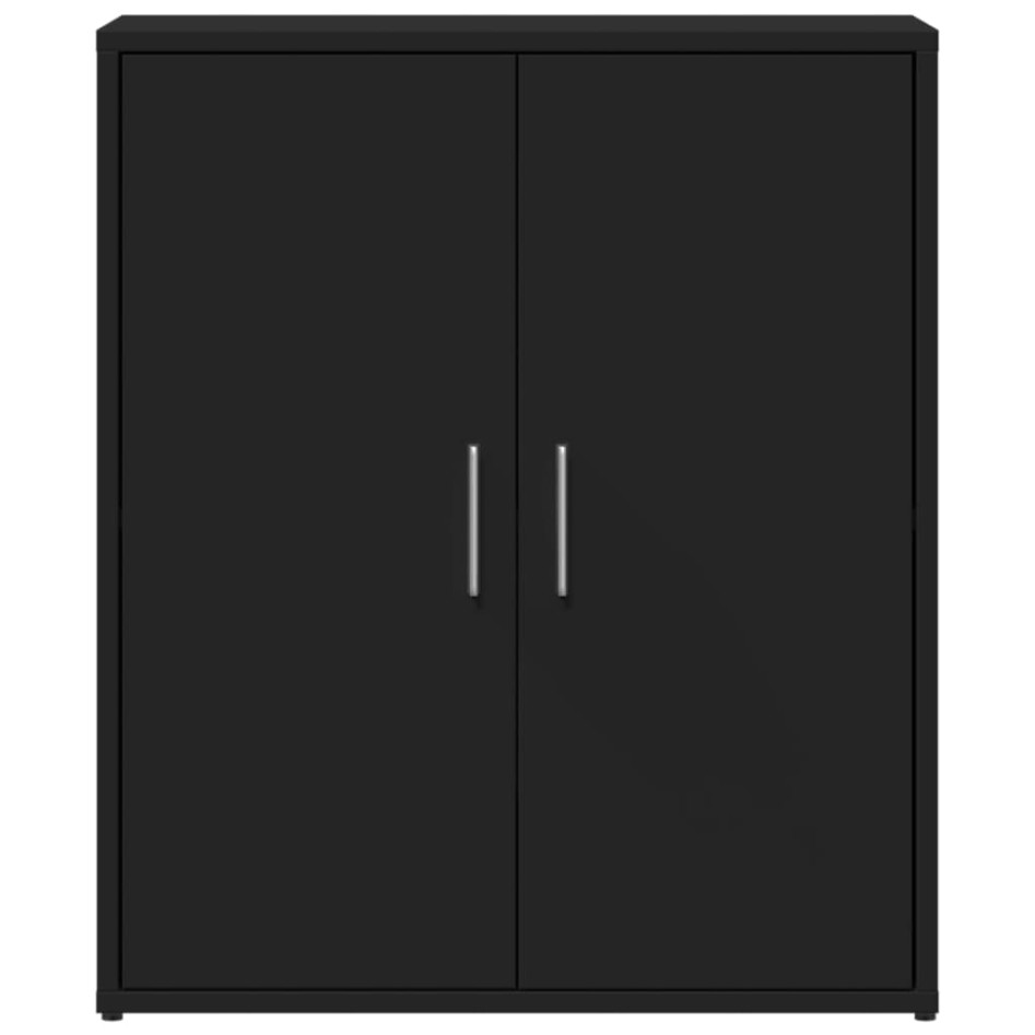 Aparador de madera de ingeniería negro 60x31x70