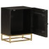 Mesita de noche madera maciza mango y hierro negro 40x30x50
