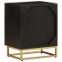 Mesita de noche madera maciza mango y hierro negro 40x30x50