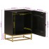 Mesita de noche madera maciza mango y hierro negro 40x30x50