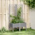 Jardinera con enrejado PP gris claro 80x40x142