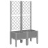Jardinera con enrejado PP gris claro 80x40x142