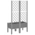 Jardinera con enrejado PP gris claro 80x40x142