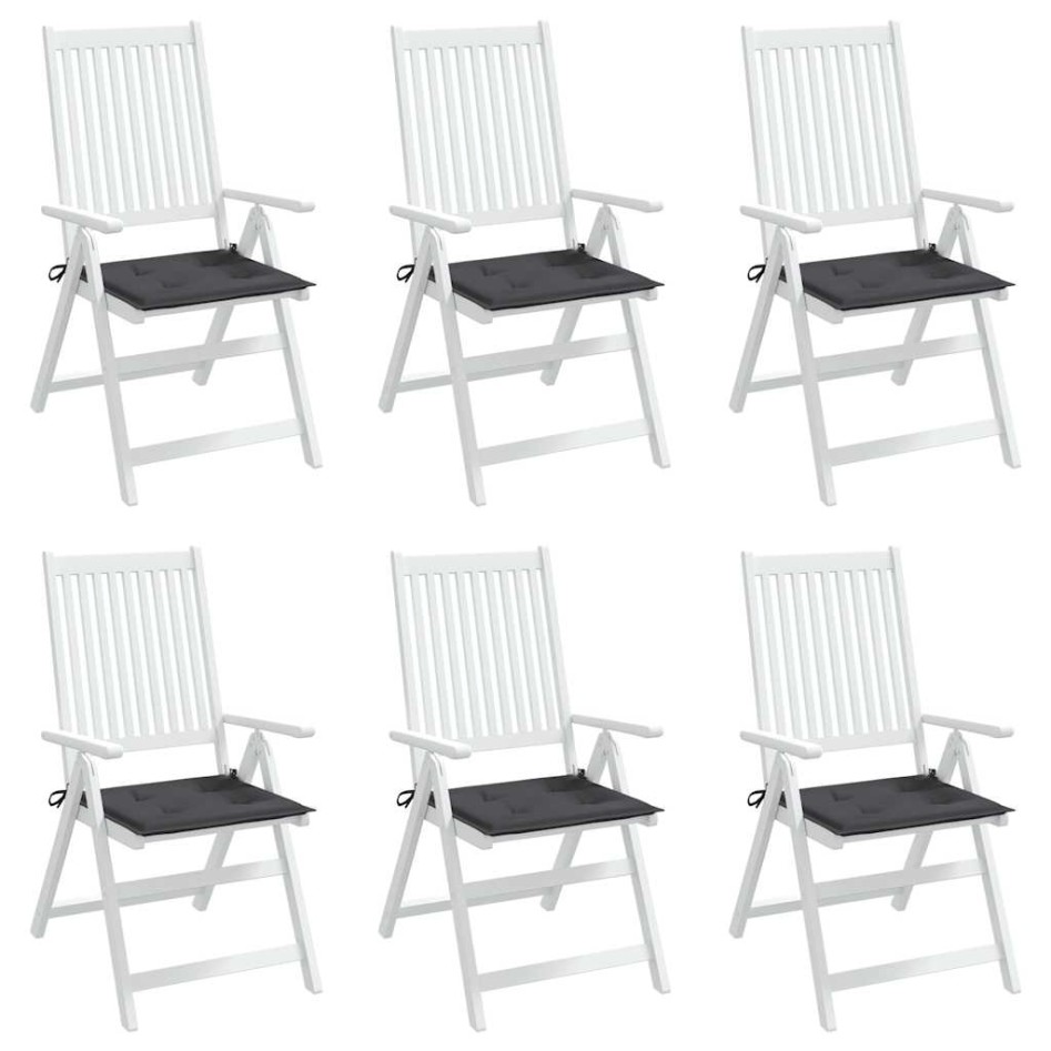 Cojines silla de jardín 6 uds tela Oxford antracita 50x50x3