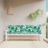 Cojines banco jardín 2 uds tela estampado de hojas 200x50x7