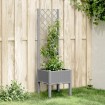 Jardinera con enrejado PP gris claro 40x40x142 cm