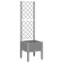 Jardinera con enrejado PP gris claro 40x40x142
