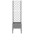 Jardinera con enrejado PP gris claro 40x40x142