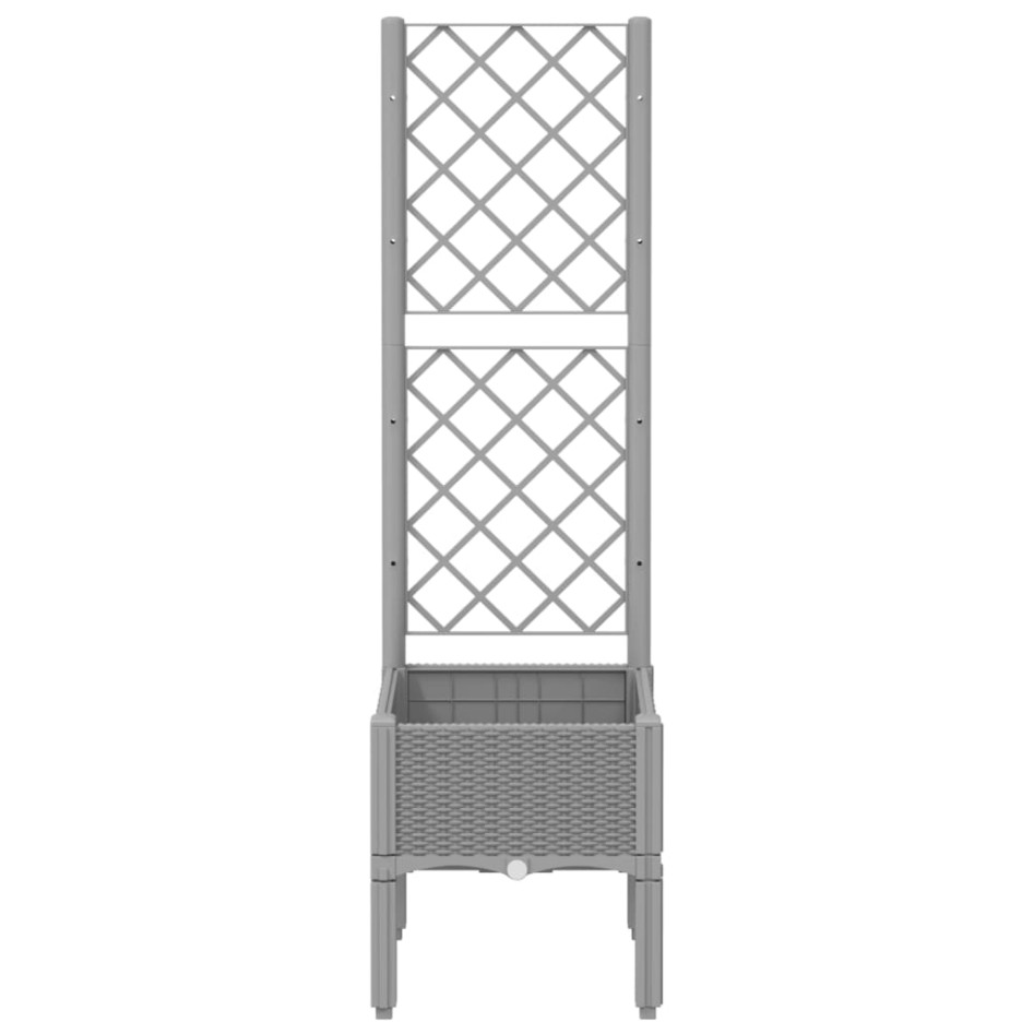 Jardinera con enrejado PP gris claro 40x40x142