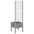 Jardinera con enrejado PP gris claro 40x40x142