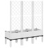 Jardinera con enrejado PP blanco 120x40x142