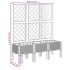 Jardinera con enrejado PP blanco 120x40x142