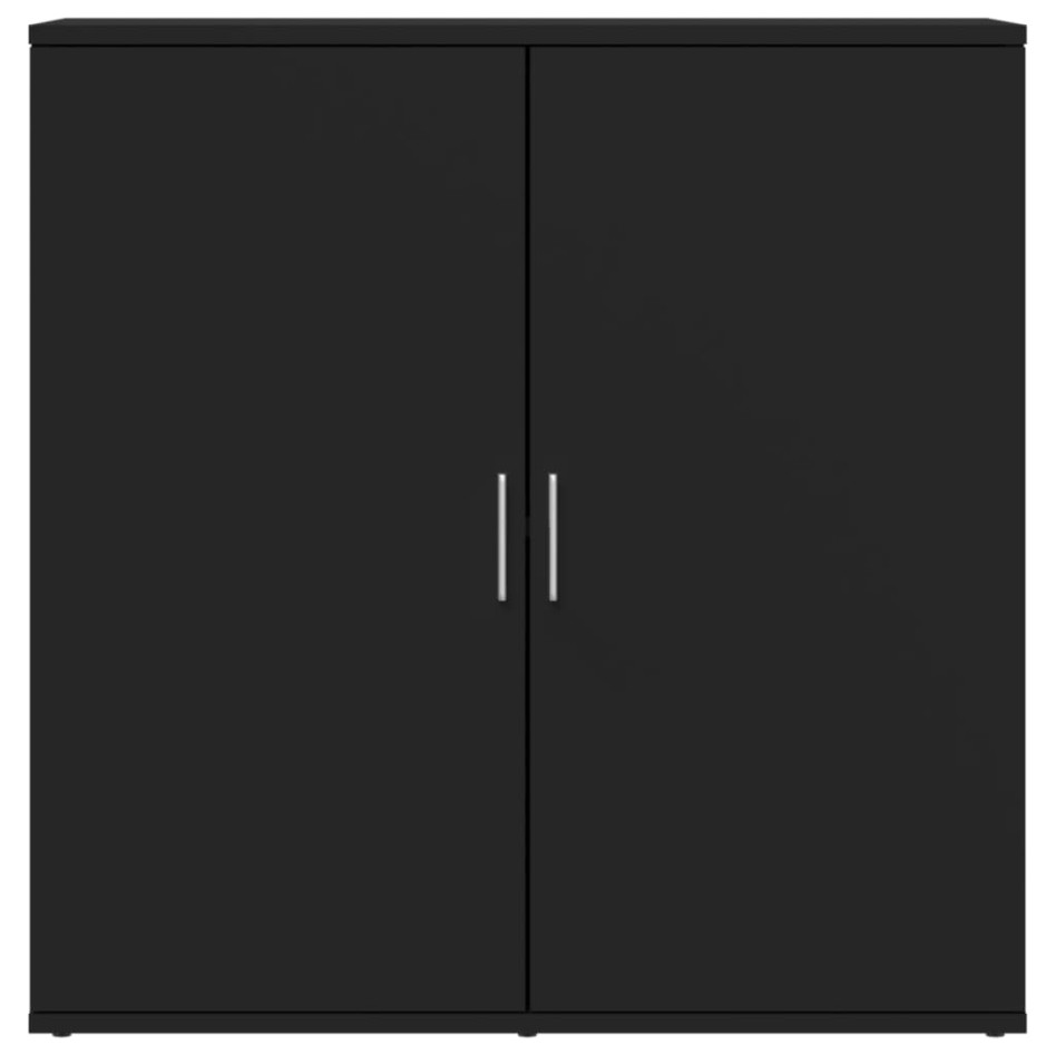 Aparador de madera de ingeniería negro 79x38x80